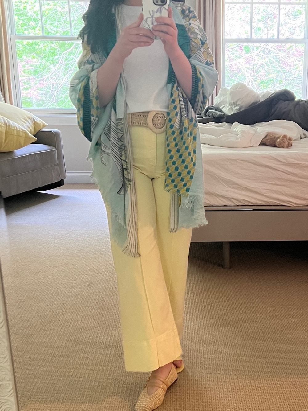 Pistola Yellow Wide-Leg Jeans with Front Seams